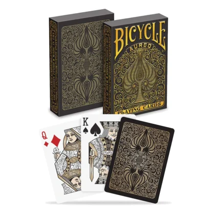 Playing Cards - Single - Aureo Black - Foil (Bicycle) - Image 3