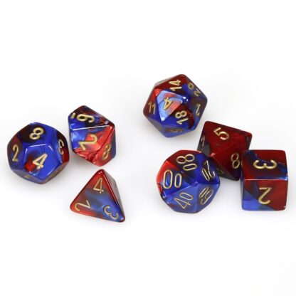 Dice Set - 4-20 - Gemini Blue-Red w/ Gold