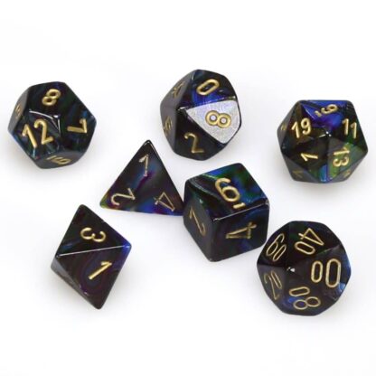 Dice Set - 4-20 - Lustrous Shadow w/Gold