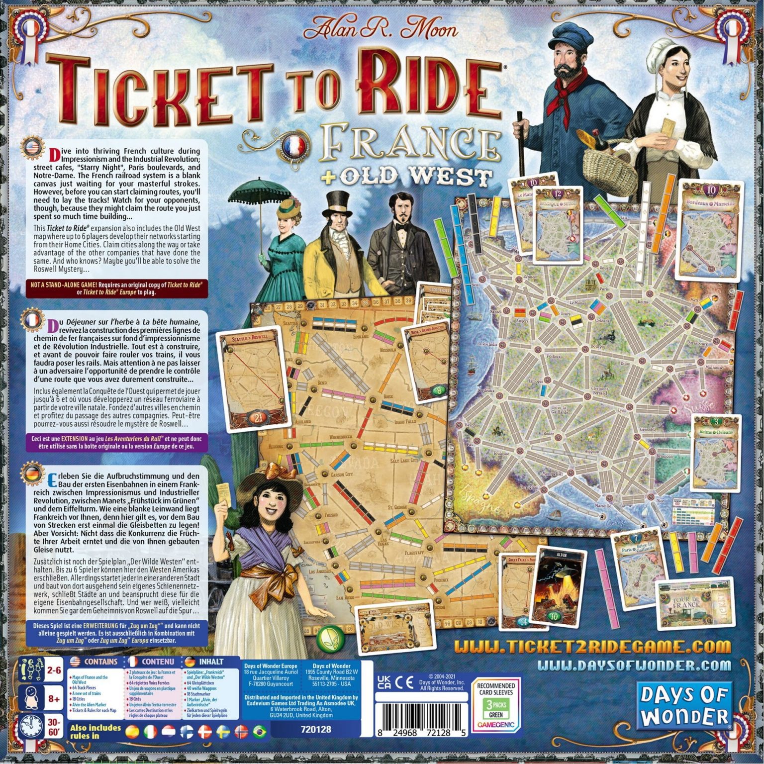 Ticket to Ride - France & Old West Map Expansion - Mind Games