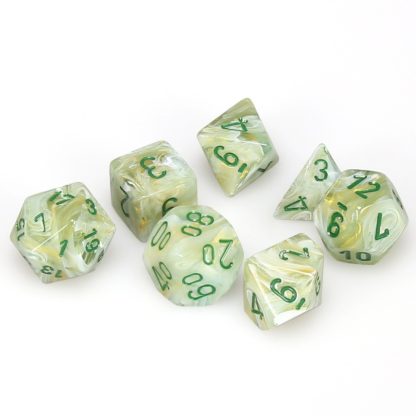 Dice Set - 4-20 - Marble Green w/Dark Green