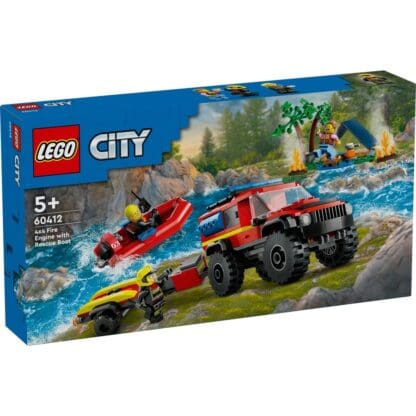 City - 4x4 Fire Truck with Rescue Boat