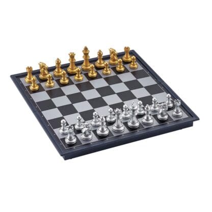 Chess Set 10in Gold and Silver - Image 2